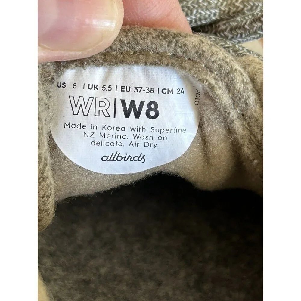 Allbirds Merino Wool Runners Lace-Up Shoes WR‎ W8 Womens US 8 Sneaker Tan…